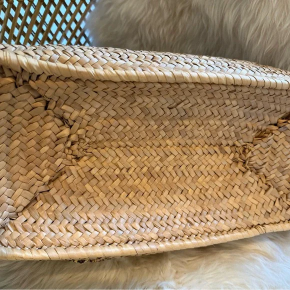 1960s Mid Century Seashell Embellished Woven Tote / Beach Bag Rare Find! - Picture 6 of 16